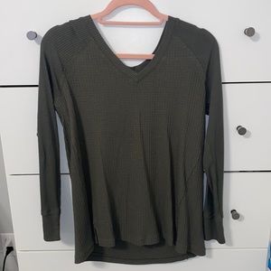 Chelsea and Theodore dark green long sleeve shirt, size S